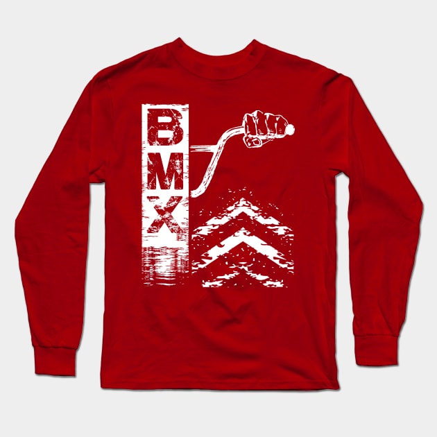 Bmx Bars Abstract Graphic Gift for Bmx Riders Long Sleeve T-Shirt by Xeire